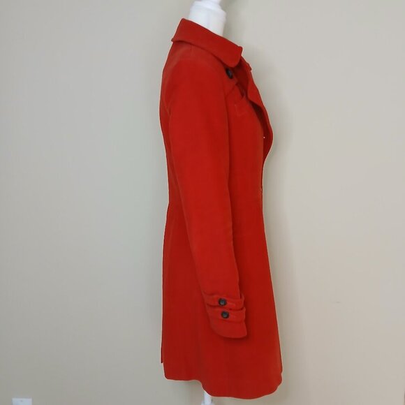 NEXT Military Trench Winter Coat Mid Length Red Size UK 8/US 4 - Picture 3 of 8